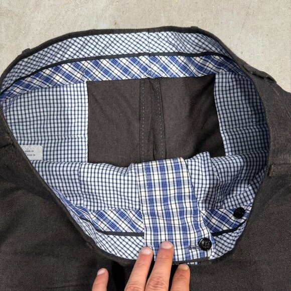 Valentini Flannel Twill Cotton Trousers Brown Pants Made in Italy Soft W 36 - Picture 3 of 10